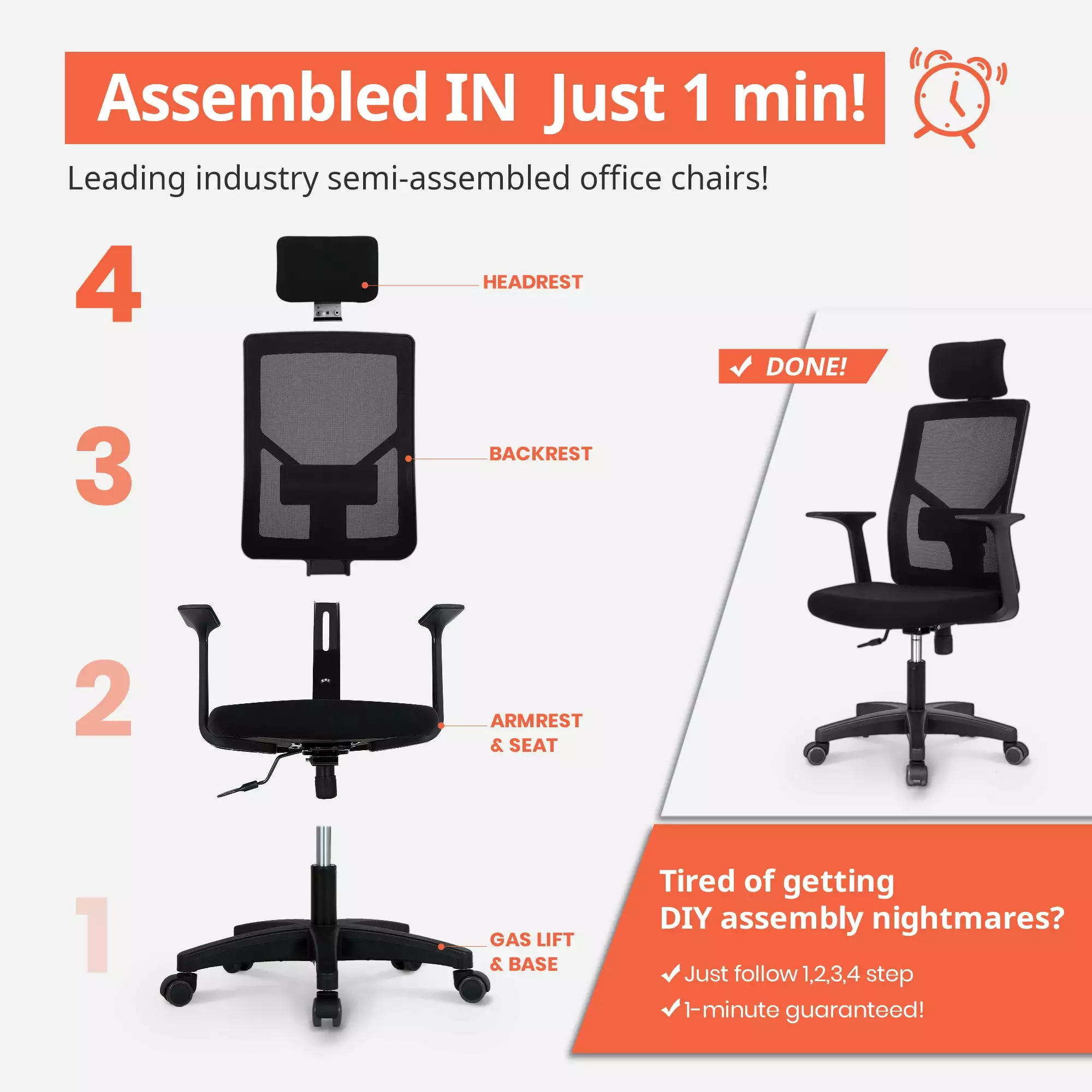 Neo Chair M-Series MK10H Black (MS-M10H-BK) 6 Neo Chair M-Series MK10H Black (MS-M10H-BK)