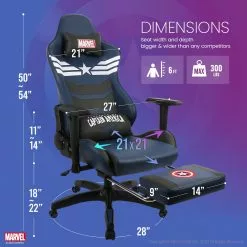 Neo Chair PRIME Captain America Edition [Footrest Ver.] (MV-ARC-CA-R) Marvel Gaming