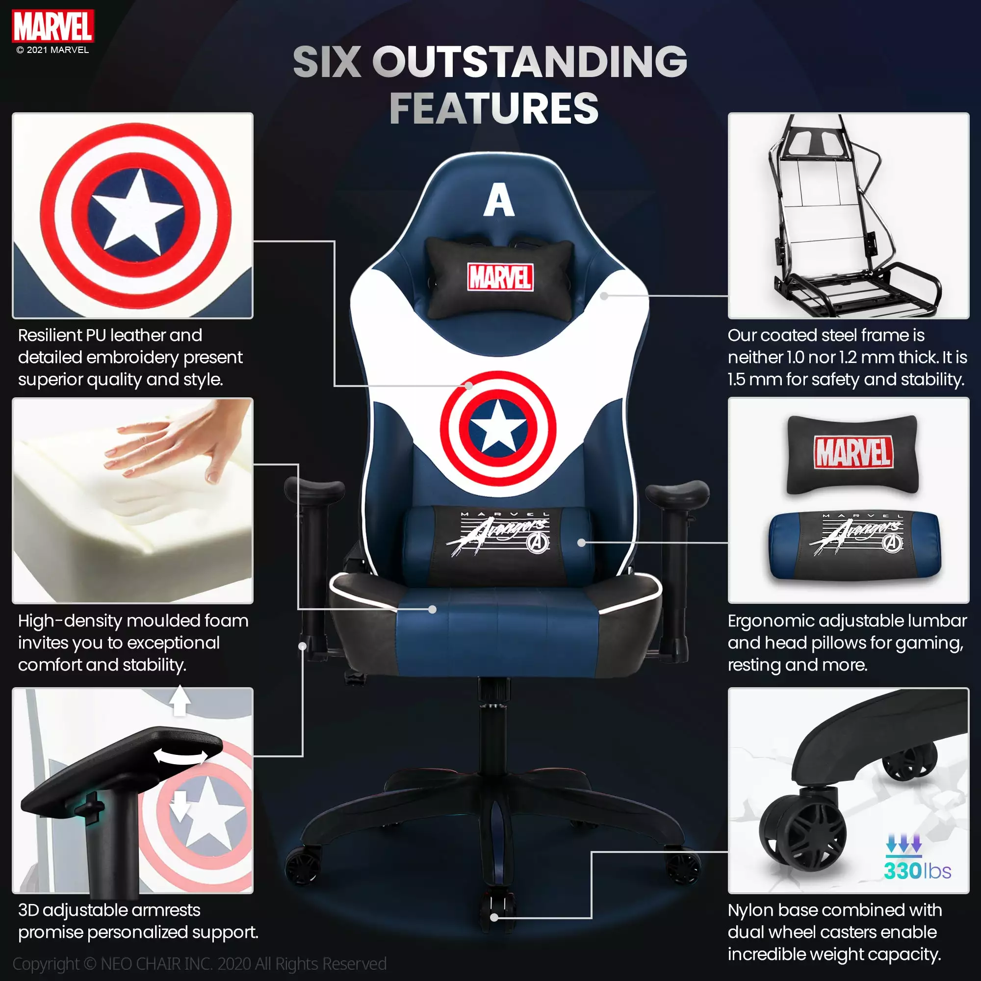 Neo Chair ULTIMATE Captain America Edition (MV-RAP-CA) 6 Neo Chair ULTIMATE Captain America Edition (MV-RAP-CA)